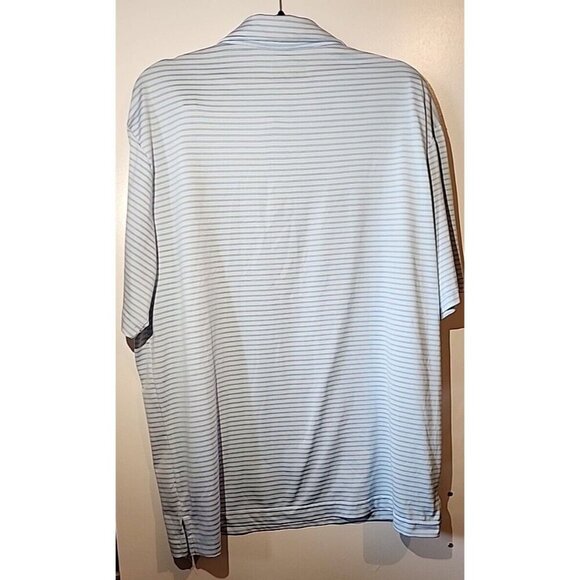 PGA Tour Polo Shirt Mens Large Blue White Striped Golf Performance Short Sleeve - Picture 8 of 9